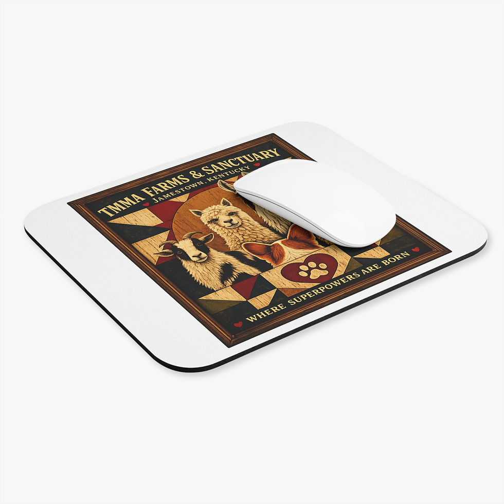 Thumbnail: Farm Sanctuary Animals Mouse Pad | Llama, Goat, Sheep, Corgi Paw Art