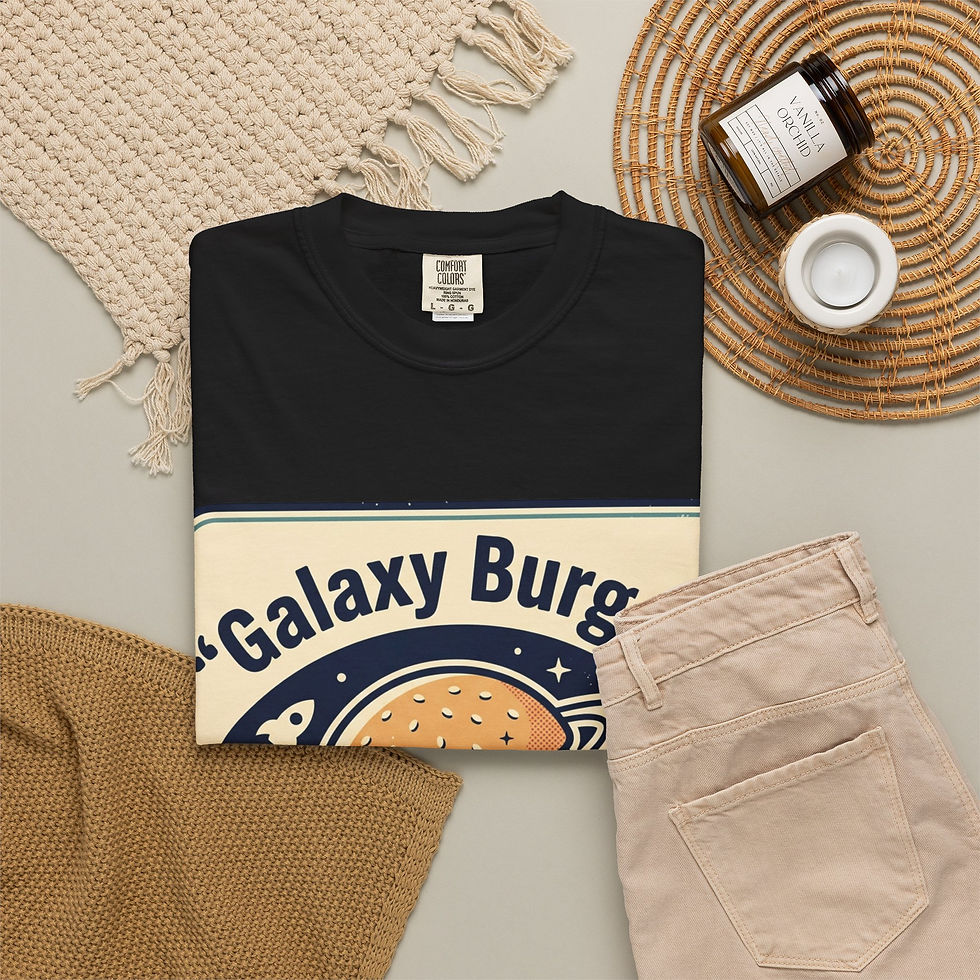 Thumbnail: Galaxy Burger T-Shirt — Retro Space Burger & Cola Graphic Tee