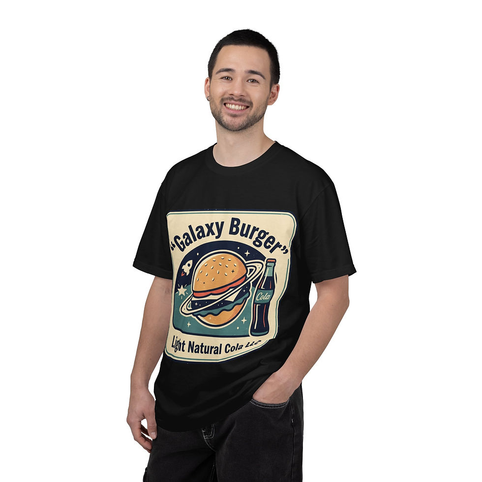 Thumbnail: Galaxy Burger T-Shirt — Retro Space Burger & Cola Graphic Tee