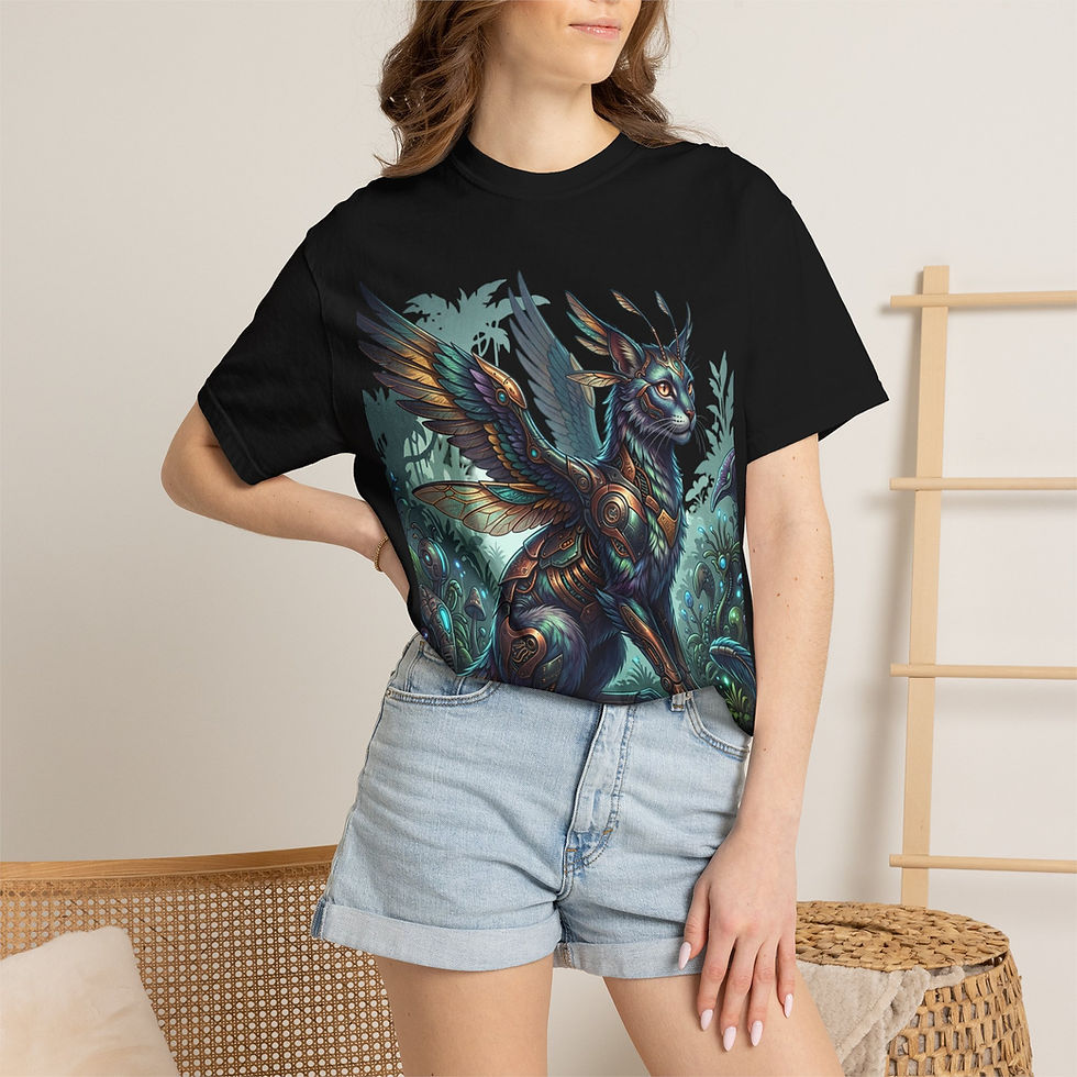 Thumbnail: Mystic Mechanical Fox T-Shirt — 'Hybrid Ecosystem Under Construction'