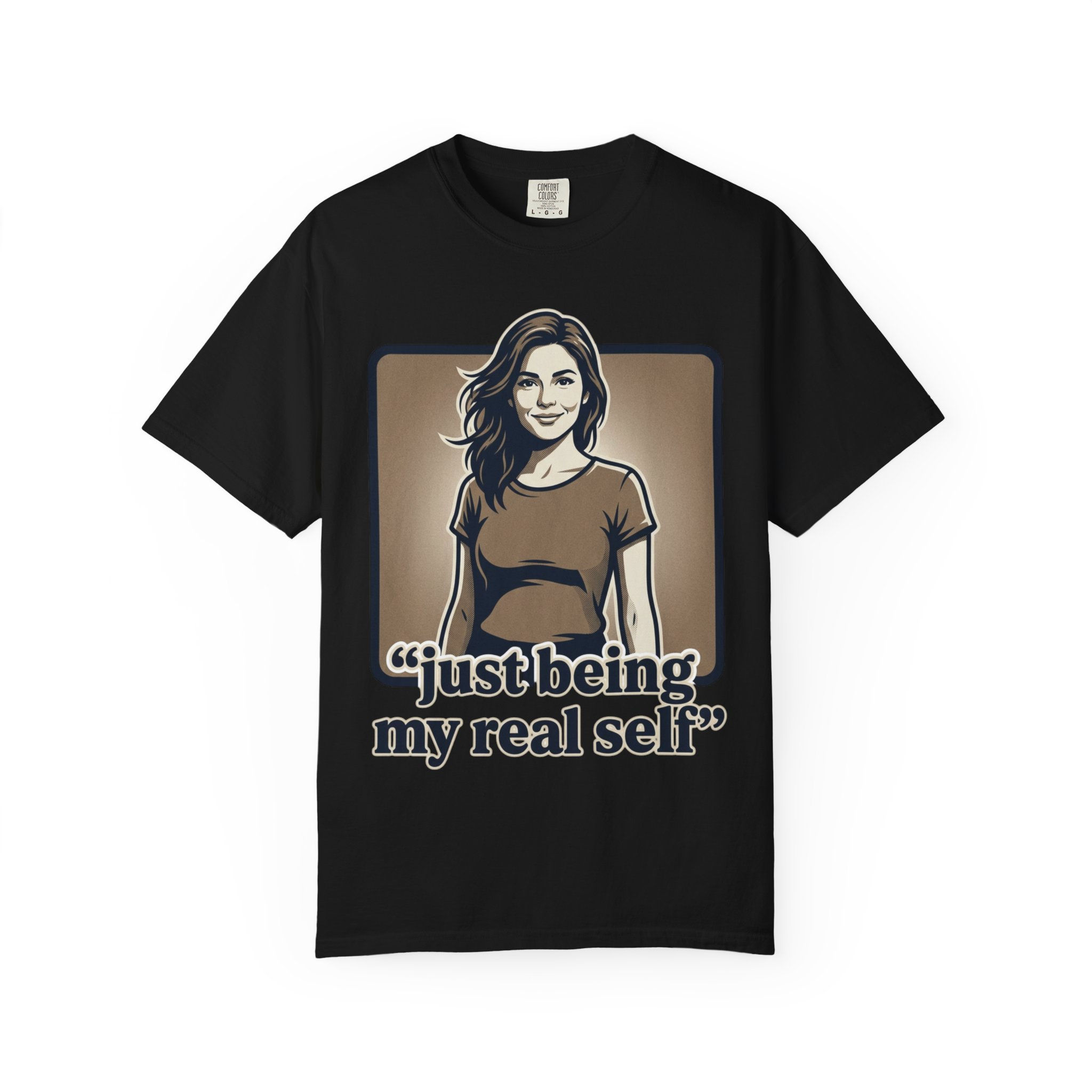 Just Being My Real Self Illustrated Portrait T-Shirt
