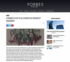 CK's Founder Named to Forbes 50 under 50 List