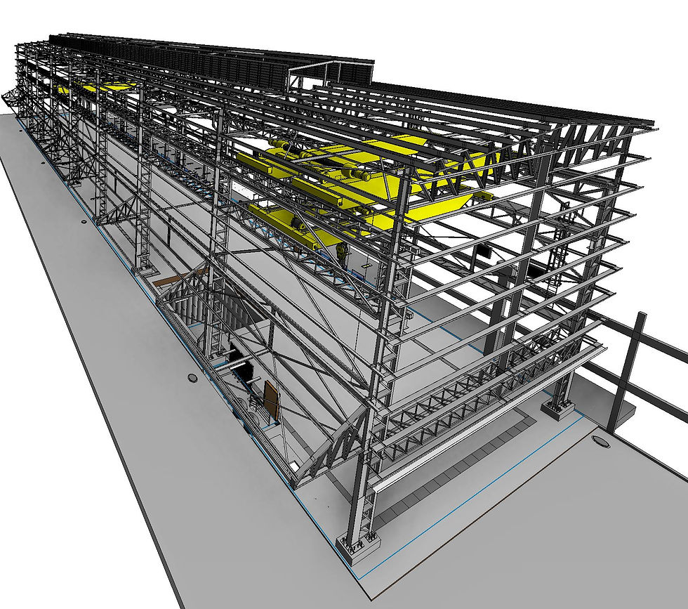 Modelo Bim galpão de montagem