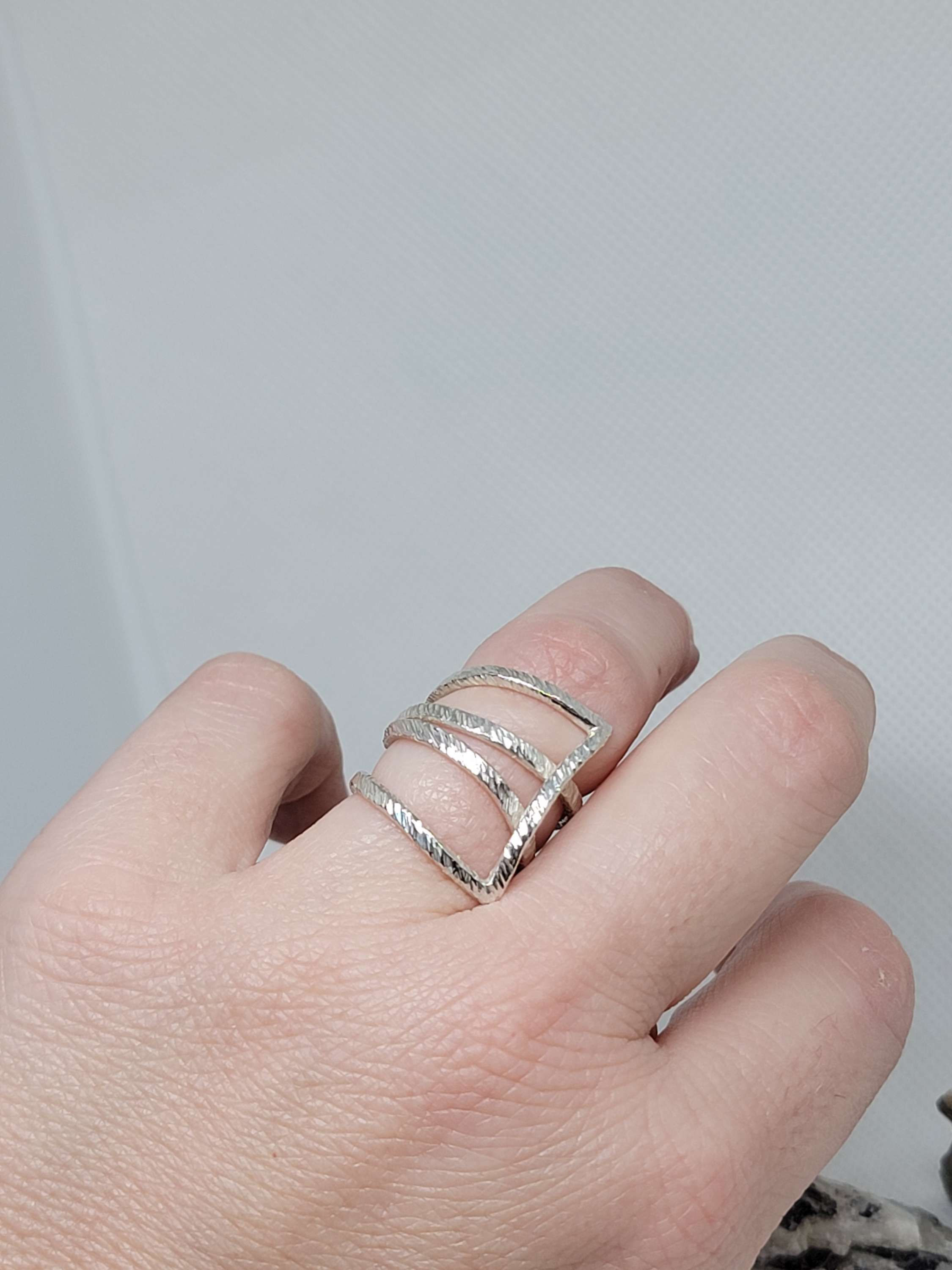 Adjustable Hammered, sterling band