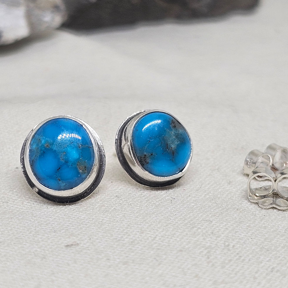 Thumbnail: Stabilized Kingman Turquoise stud earrings