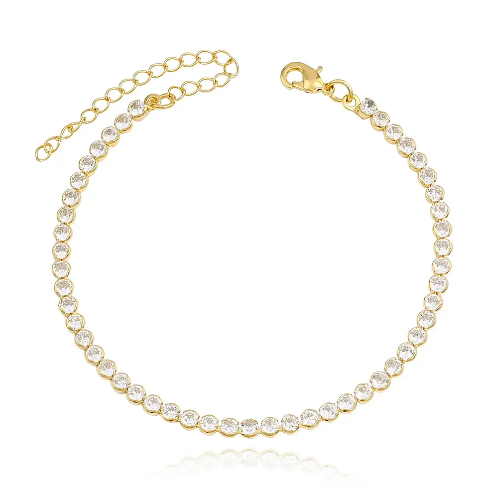 Pulseira Riviera de Zicôrnias Folheada a Ouro 18k