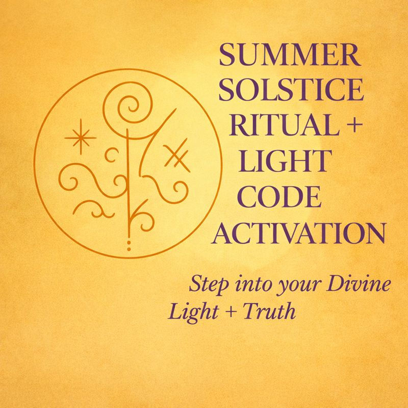 Summer Solstice ritual guide featuring a ceremonial Light Code activation for clarity, illumination, and alignment