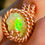 Thumbnail: Golden Heart Fire Amulet: Golden Fire Opal Gemstone Royal Cubit Copper Coil 
