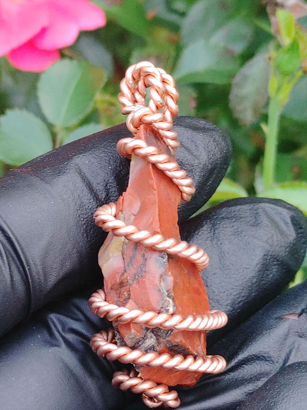 Thumbnail: Hopi Healer Arcturus Talisman: Petrified Wood Royal Cubit Copper Coil 