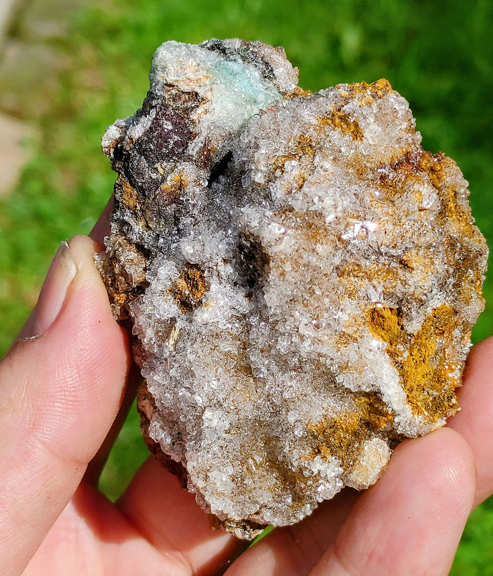 Thumbnail: Colorful Selenite / Calcite Natural Specimen ( Ojuela, Mexico) Dolmen Ignited 