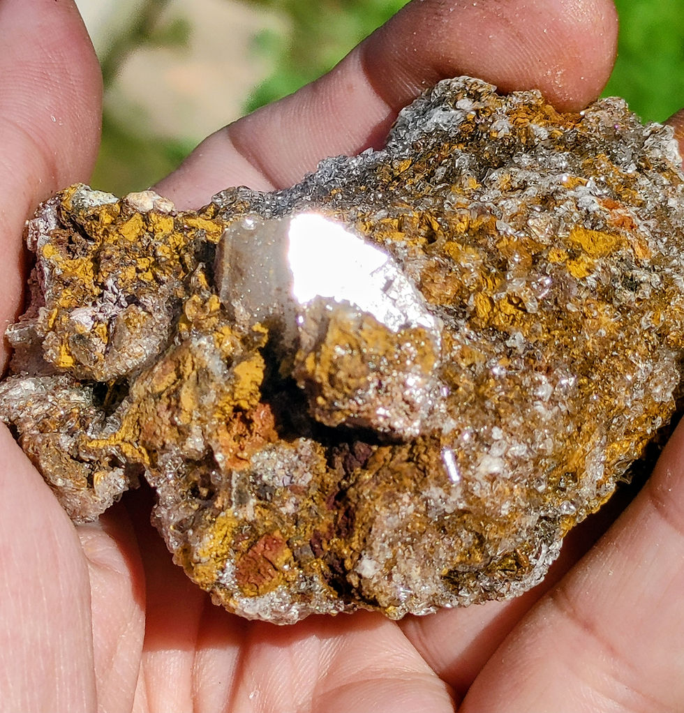 Thumbnail: Colorful Selenite / Calcite Natural Specimen ( Ojuela, Mexico) Dolmen Ignited 