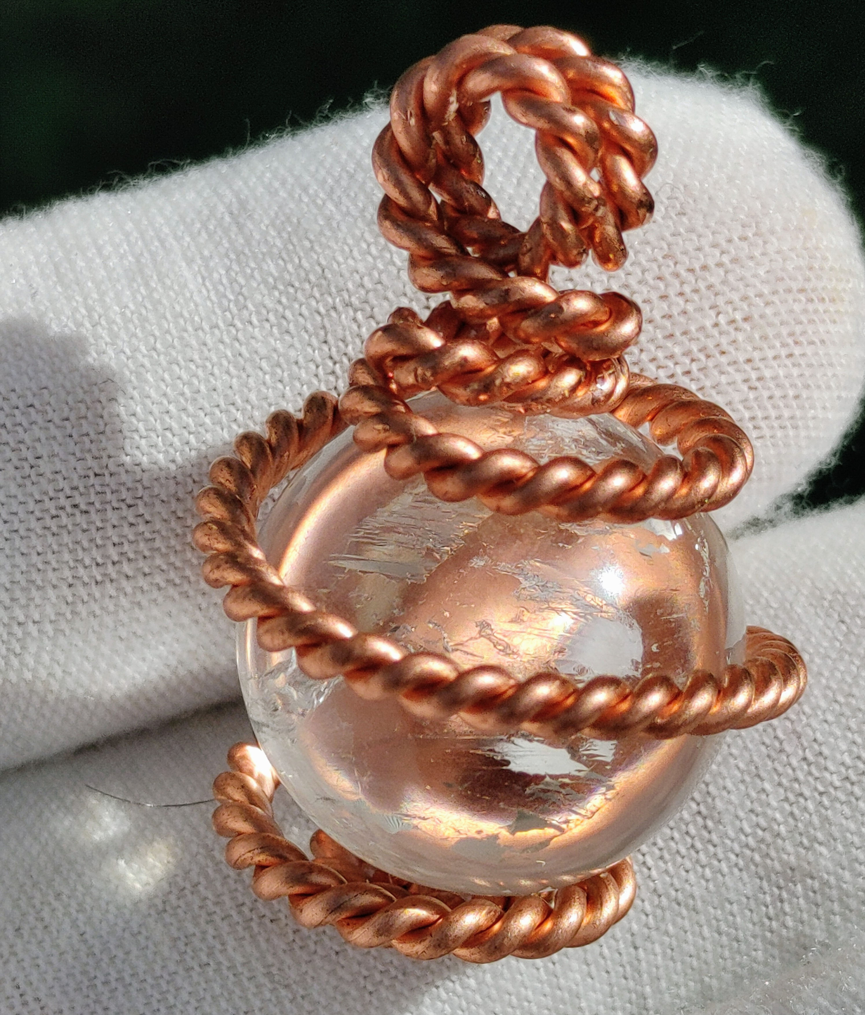 Inner Light Activator Brasil Quartz Crystal Ball Royal Cubit Copper Coil 