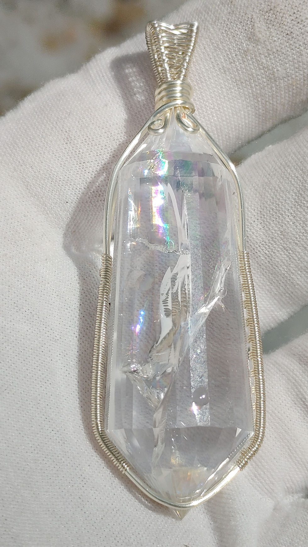 Thumbnail: Himalayan Rainbow Gem Quartz Master Vogel Wand Pendant 2026 Limited Edition 