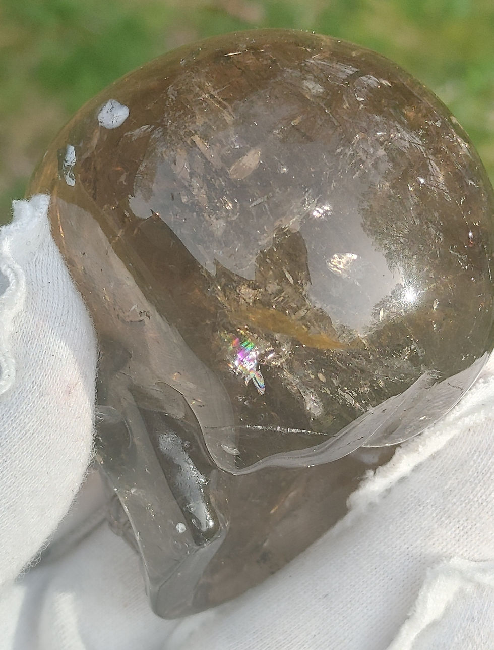 Thumbnail: " Zorya" Himalayan Smokey Rainbow Quartz Gem Skull 2025 Limited Edition 