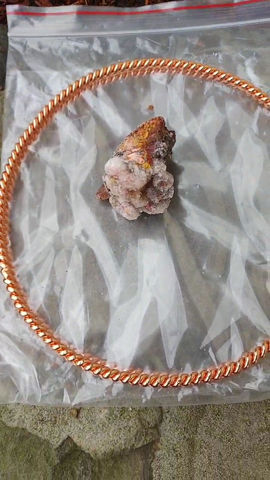 Thumbnail: Copper Tensor Royal Cubit XXL Light Ring-Selenite -Shungite-Herkimer 