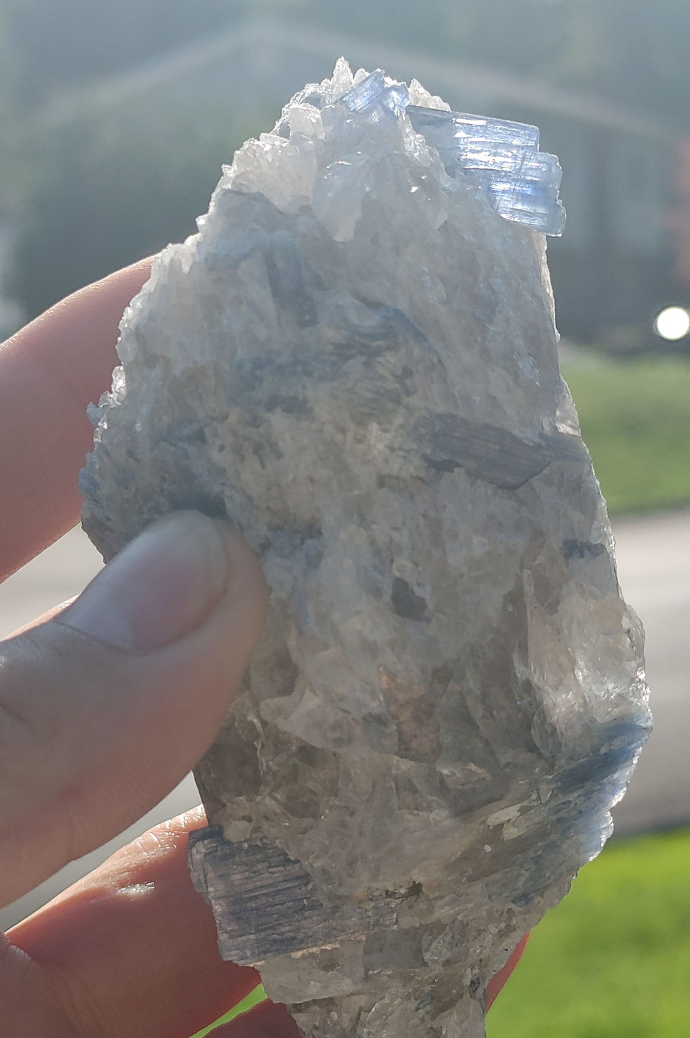 Thumbnail: Blue Kyanite / Quartz Large Specimen Dolmen Imprint (10.55 oz)