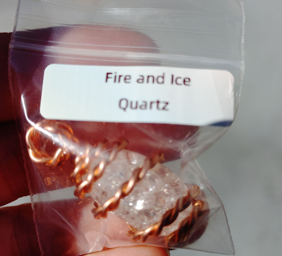 Thumbnail: Alcyeon Fire and Ice Quartz Royal Cubit Copper Coil  Amulet 
