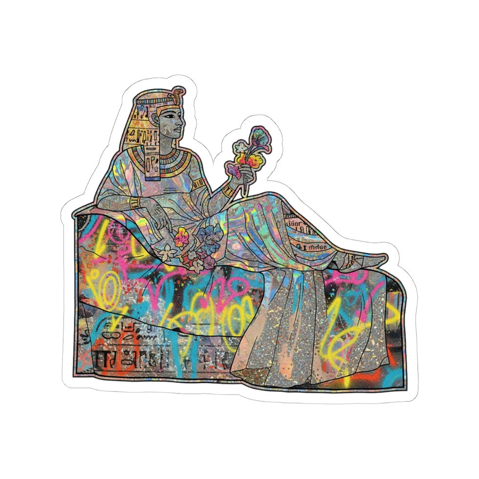 Thumbnail: Egyptian Goddess Graffiti Kiss-Cut Sticker by MagickMica