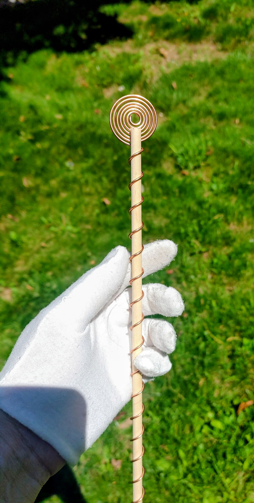 Thumbnail: 2 pack Copper Sun Disc Spiral Staff w/ Herkimer ( Electro-culture Package )