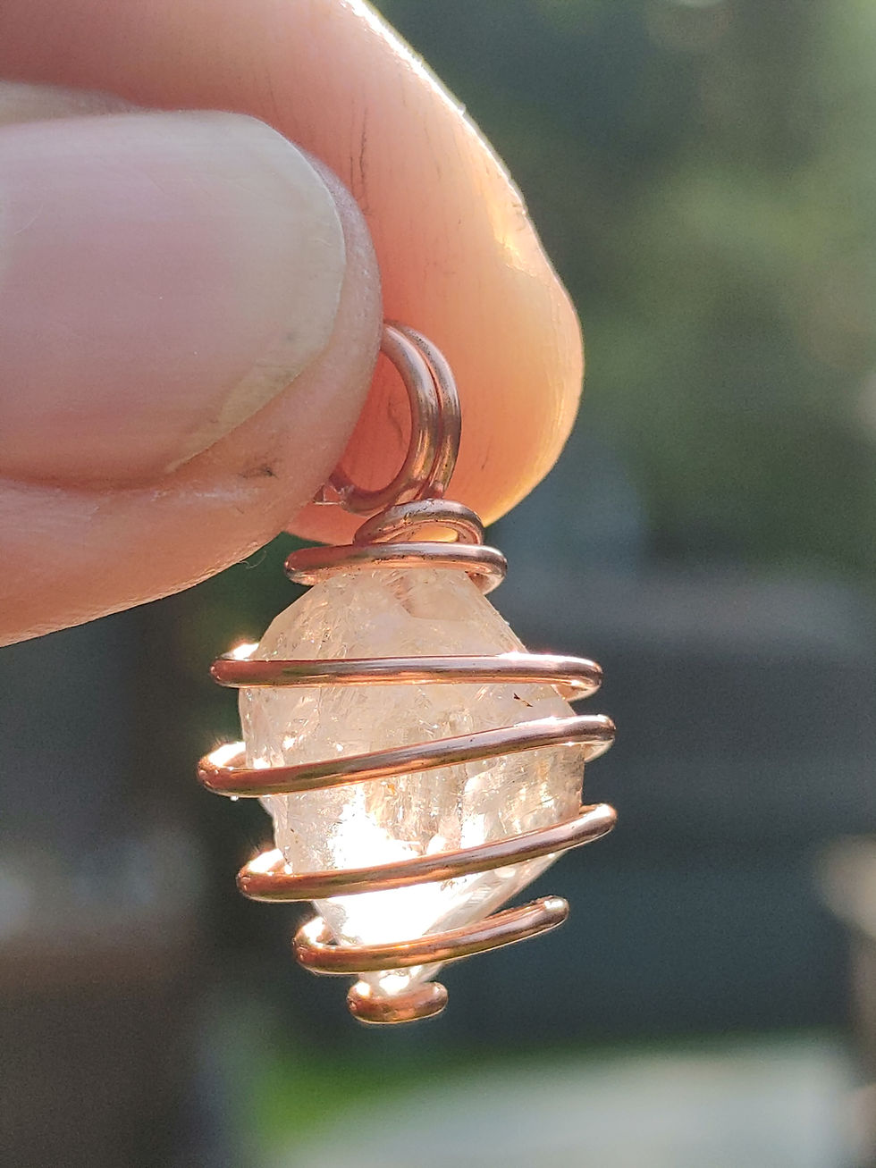 Thumbnail: Herkimer Diamond Quartz Copper Coil Signature Series Amulet 