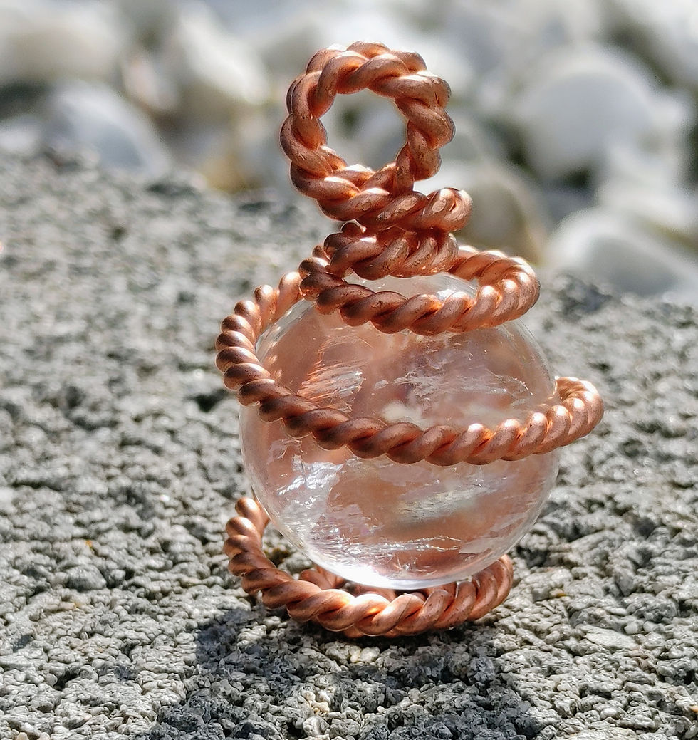 Thumbnail: Inner Light Activator Brasil Quartz Crystal Ball Royal Cubit Copper Coil 