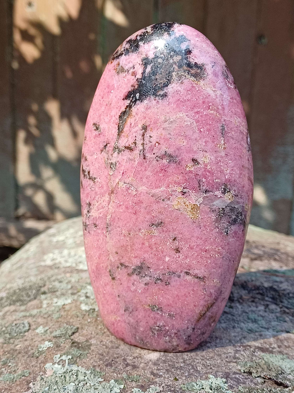 Thumbnail: Rhodonite XL Love / Light Standing Free Form ( Ignited) Bear Mtn NY 