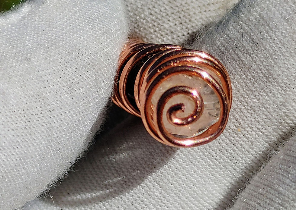 Thumbnail: Black Tourmaline / Herkimer Diamond Quartz Copper Coil H.E.A.L. Shield 