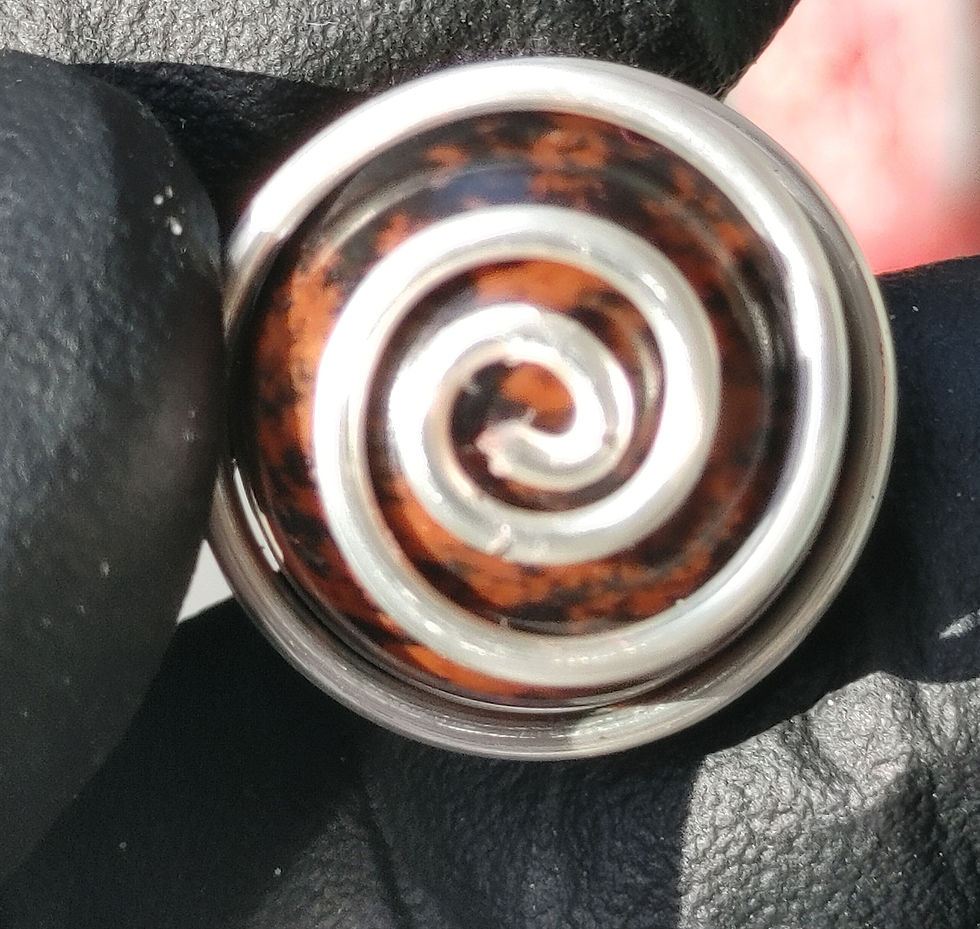 Thumbnail: Spirit Flame Sphere Series Pendant: Mahogany Obsidian / Silver Copper Coil 