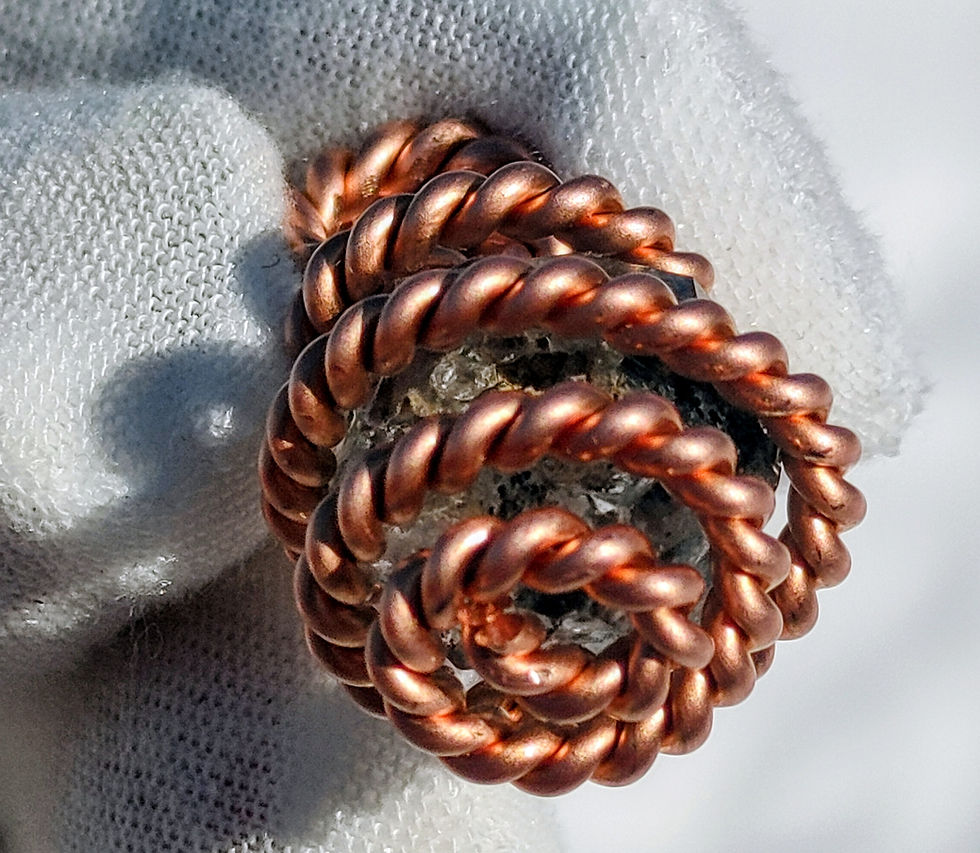 Thumbnail: Inner light Activator Amulet: Herkimer Diamond Quartz/ Royal Cubit Copper Coil 