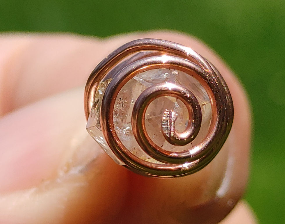 Thumbnail: As Above So Below Herkimer Diamond Quartz Copper Coil Signature Series Amulet 