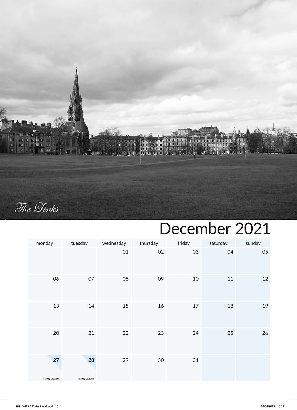 Thumbnail: Empty Edinburgh Calendar 2021