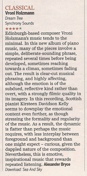 Dream Tree Review - Scotland on Sunday - 8 feb 2015