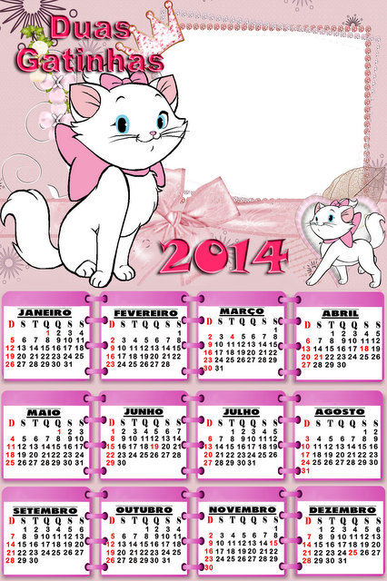 CALENDÁRIO GATA MARIE 2014