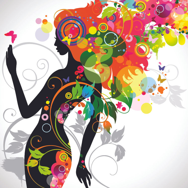 Fashionable beauty silhouette Vector 2.jpg