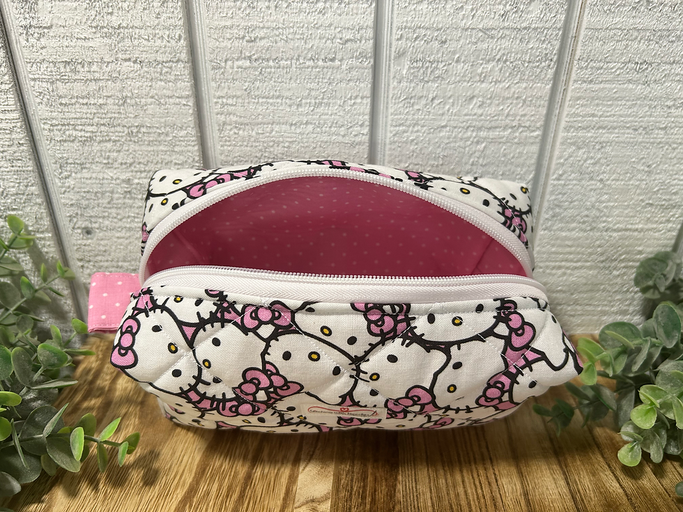 Thumbnail: Pink Hello Kitty Quilted Makeup Bag