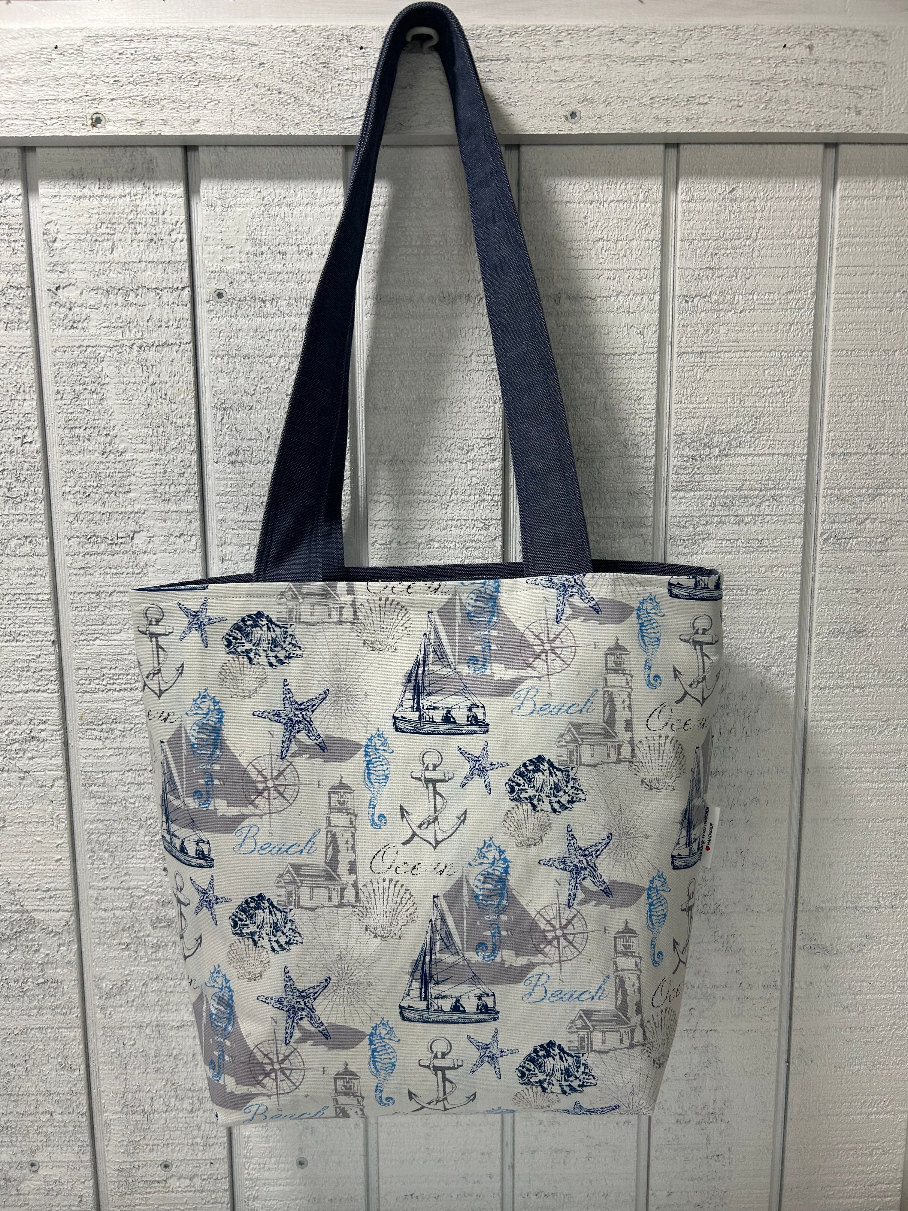 Blue Nautical, Canvas Tote Bag