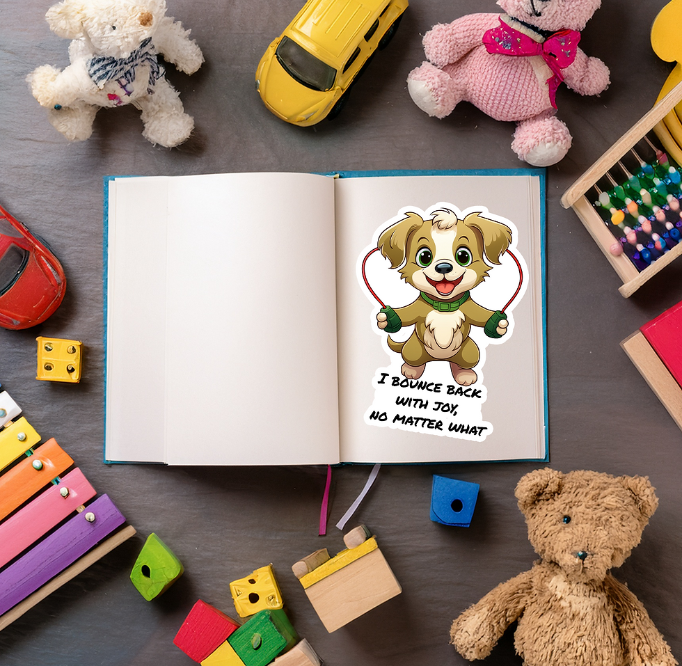 Thumbnail: Joyful Jumper Puppy Affirmation Stickers #2