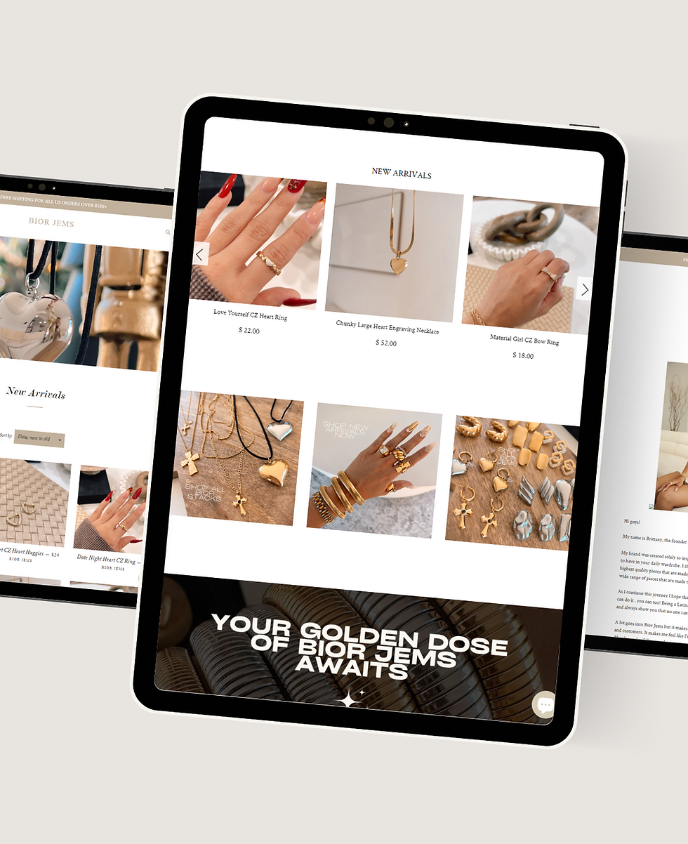show casing Bior Jems website