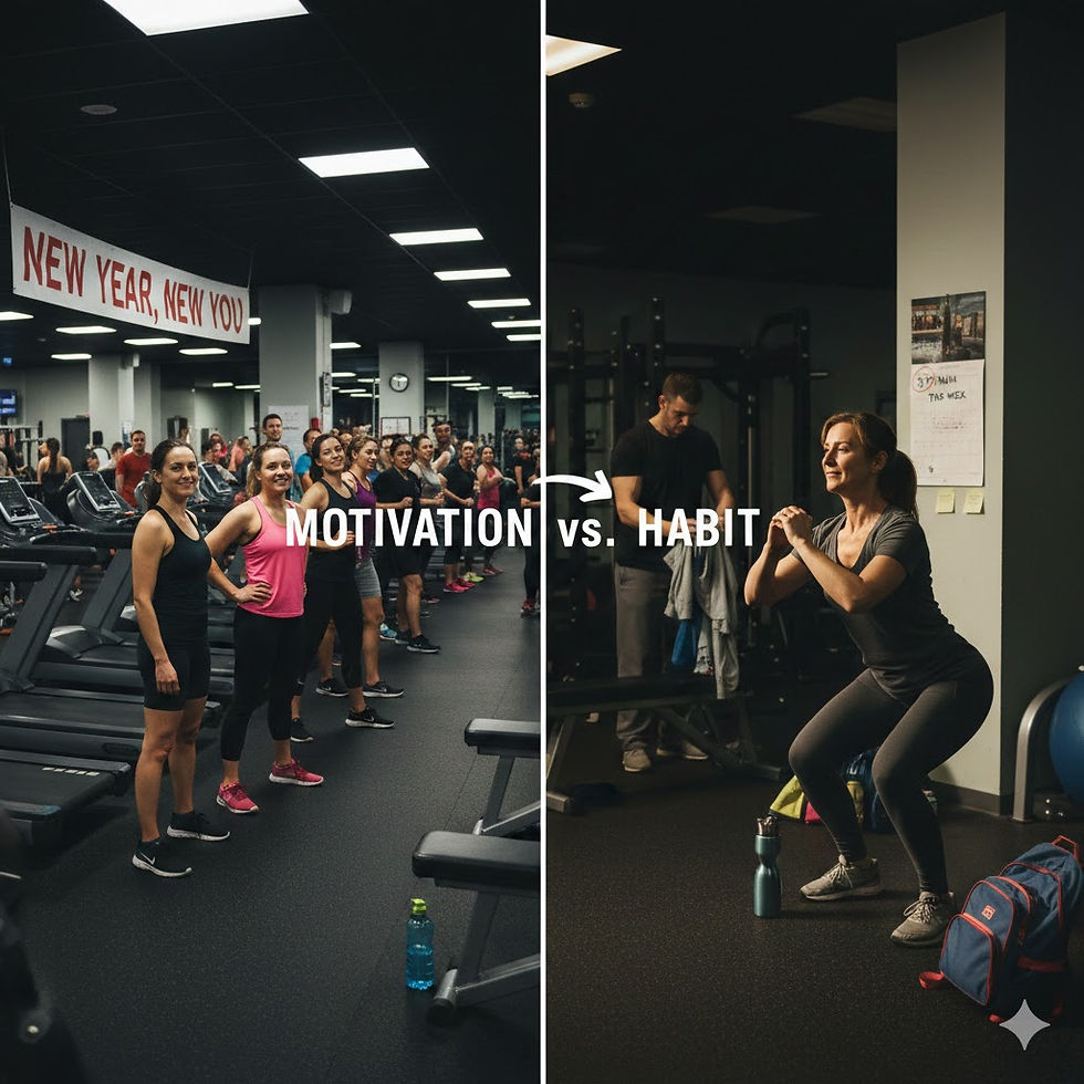 Person training consistently in January, representing sustainable fitness habits that last beyond New Year’s resolutions