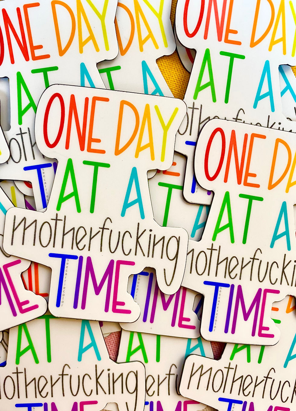 one day at a motherf*cking time sticker/magnet