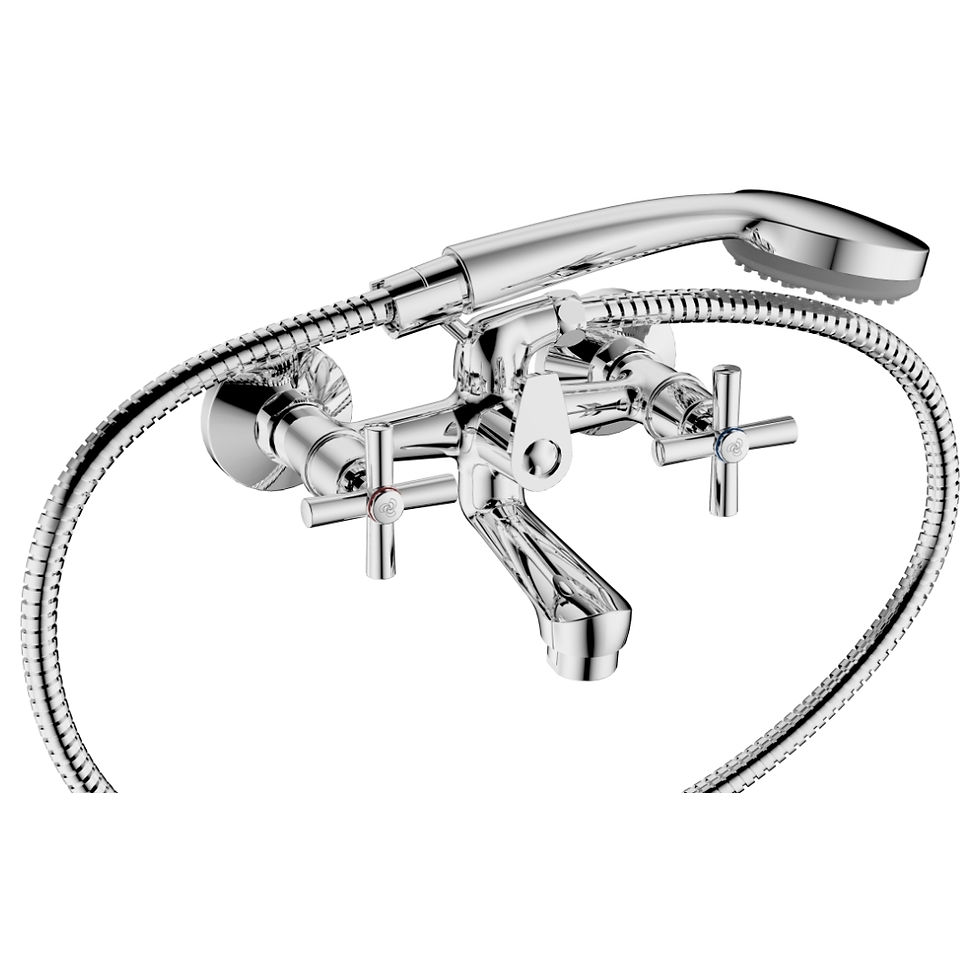 Cobra Ledimo Light Pattern Bath Diverter Mixer Wall Type & Handshower Chrome