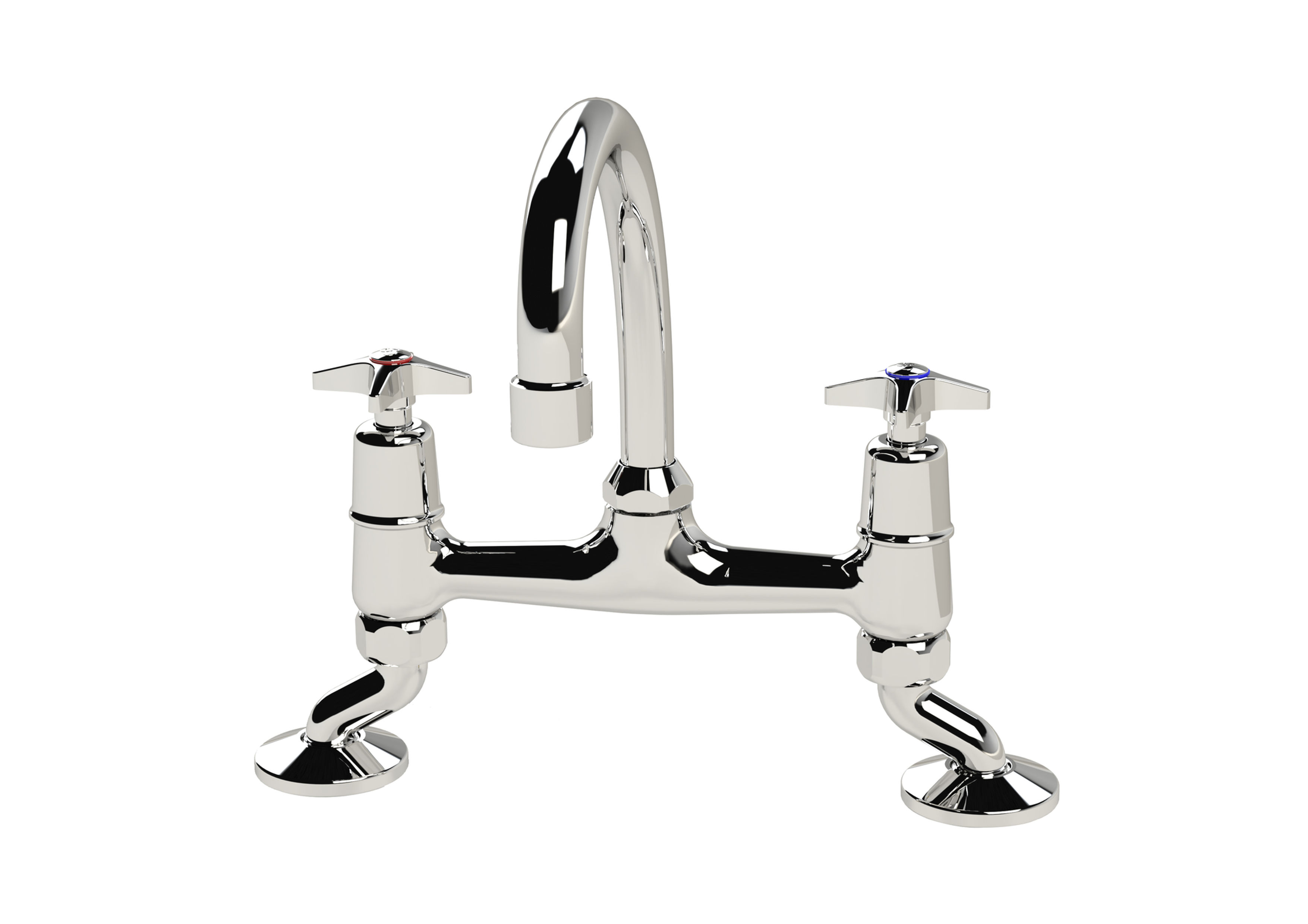 Cobra Star Heavy Pattern Sink Mixer Pillar Type Swivel Spout 1/2 MI Chrome