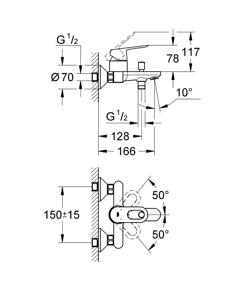 Thumbnail: Grohe Start Loop Single-lever bath mixer 1/2?