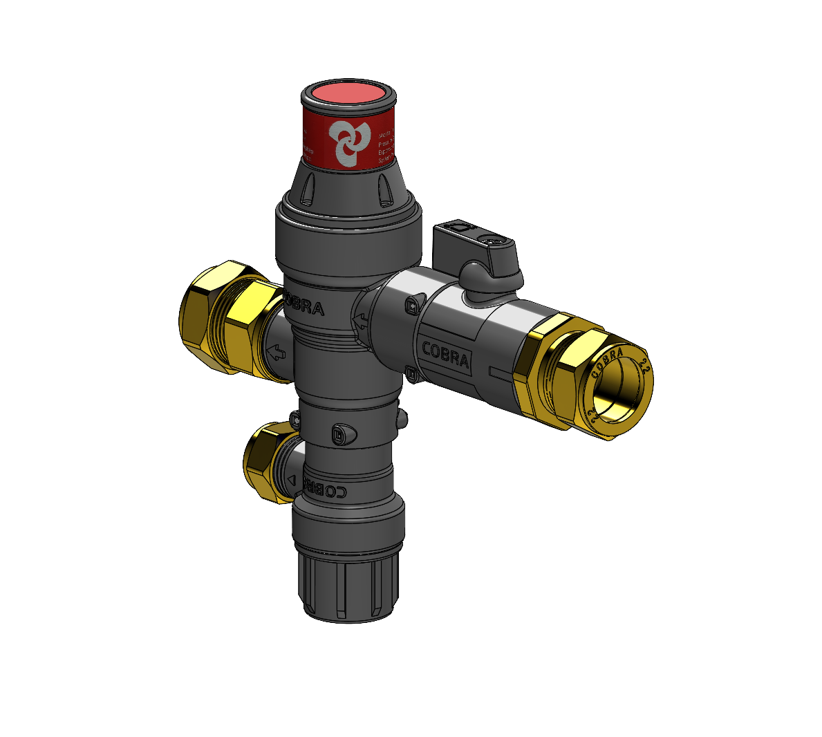 Cobra Pressure Control Valve Offset 400kPa CXC 22mm Polymer