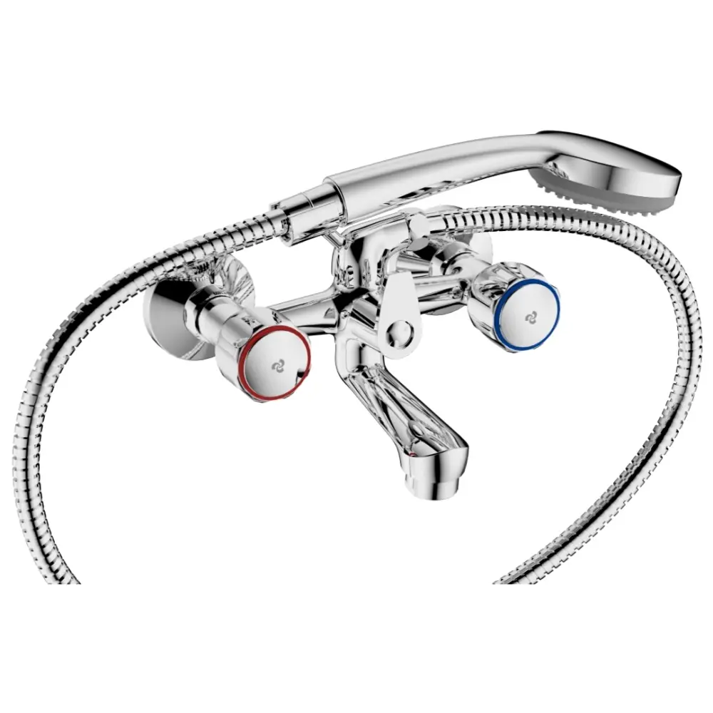 Cobra Metsi Light Pattern Bath Diverter Mixer Wall Type & Handshower 1/2 Chrome