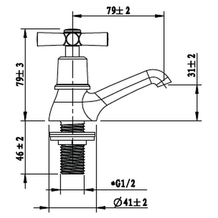 Thumbnail: Cobra Ledimo Light Pattern Pillar Tap Round 1/2 MI Chrome