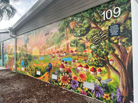 "The Journey of Food and Pollinator Pathways" Full Mural, Lake Lorna Doone Park in Orlando, FL