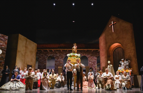On Stage Scenic Artwork for Opera Orlando's 'Beatrice X Benedict' at the Dr Phillips Center