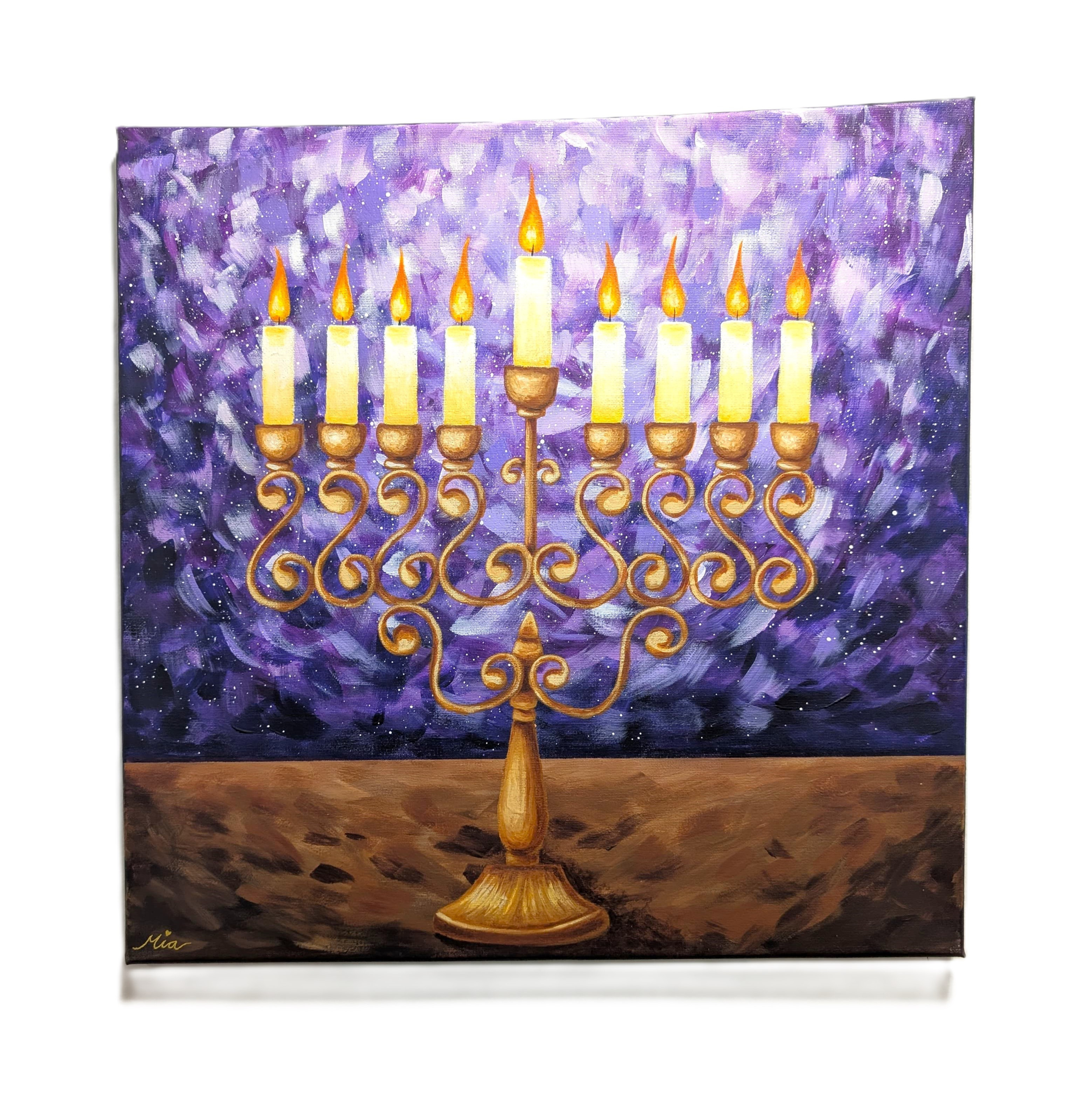 Chanukah Menorah (purple edition)