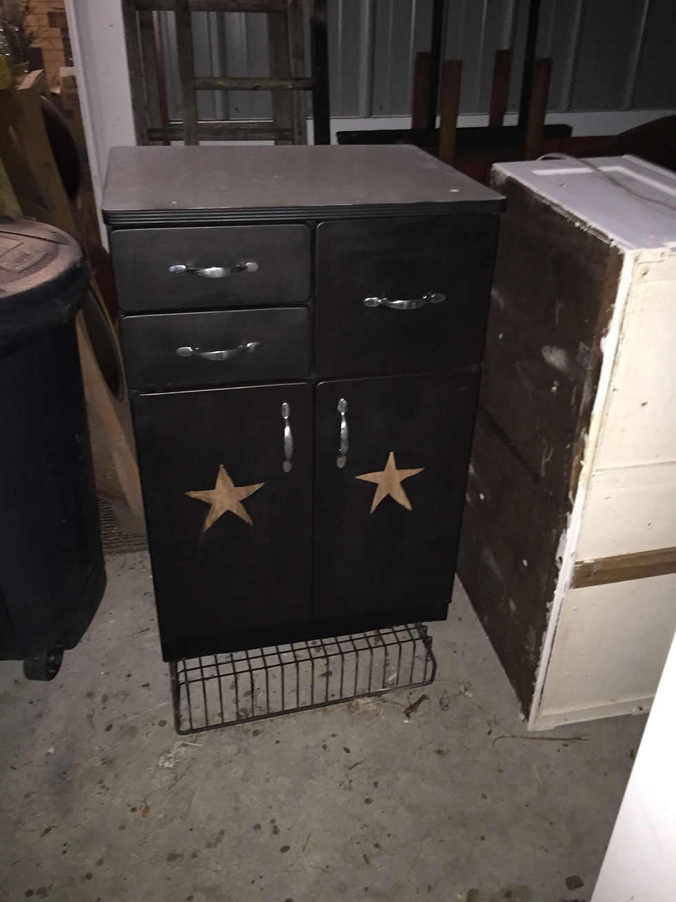Black Americana Tin Cabinet